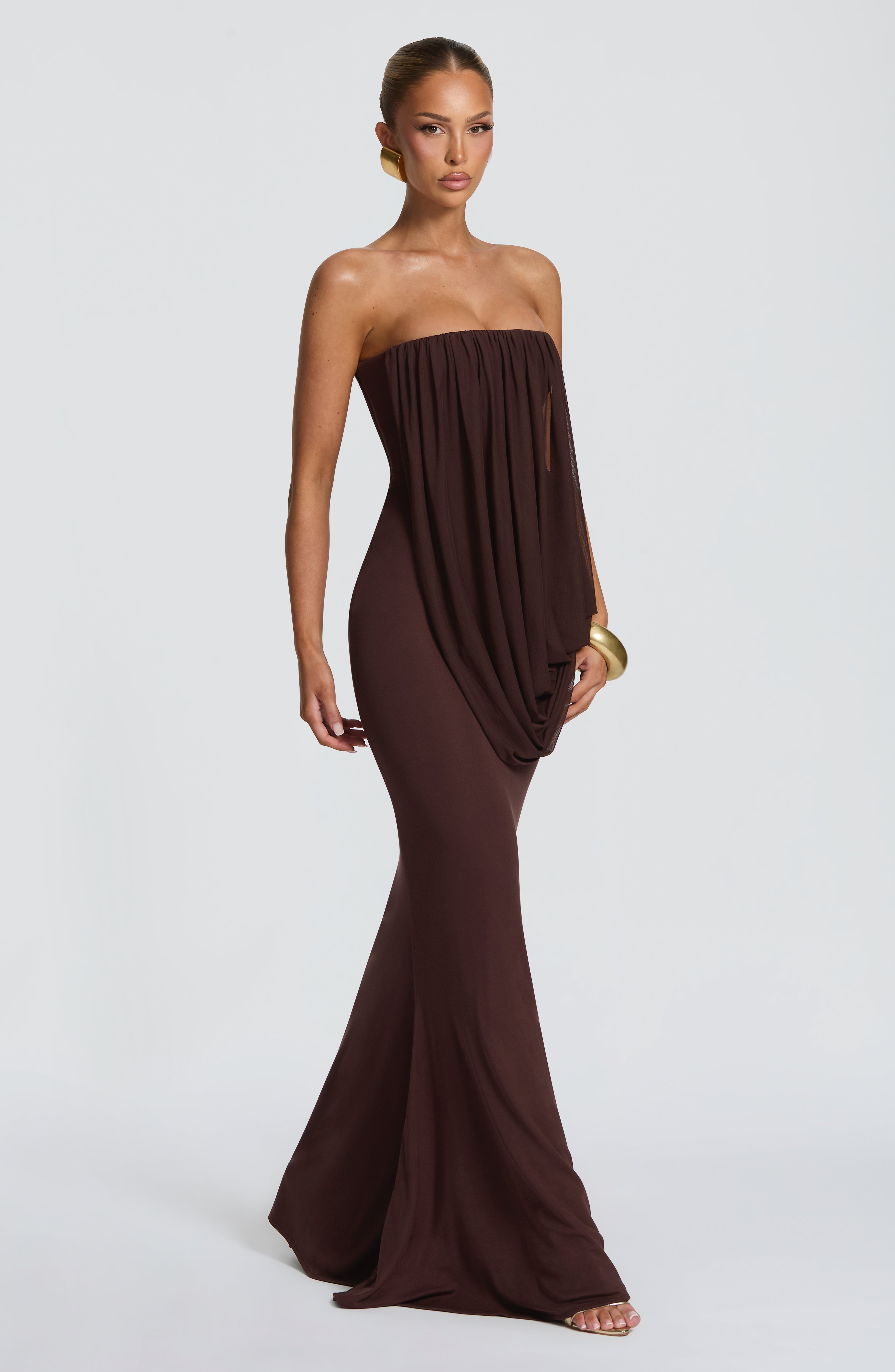 Caroline Maxi Dress - Plum Brown