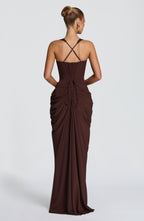 Chloe Maxi Dress - Plum Brown