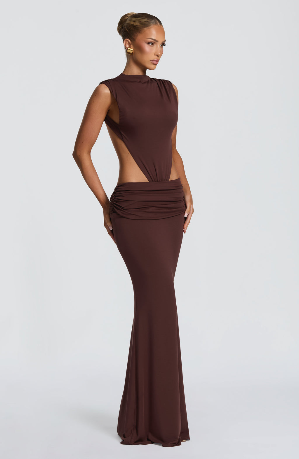 Elsa Maxi Dress - Plum Brown