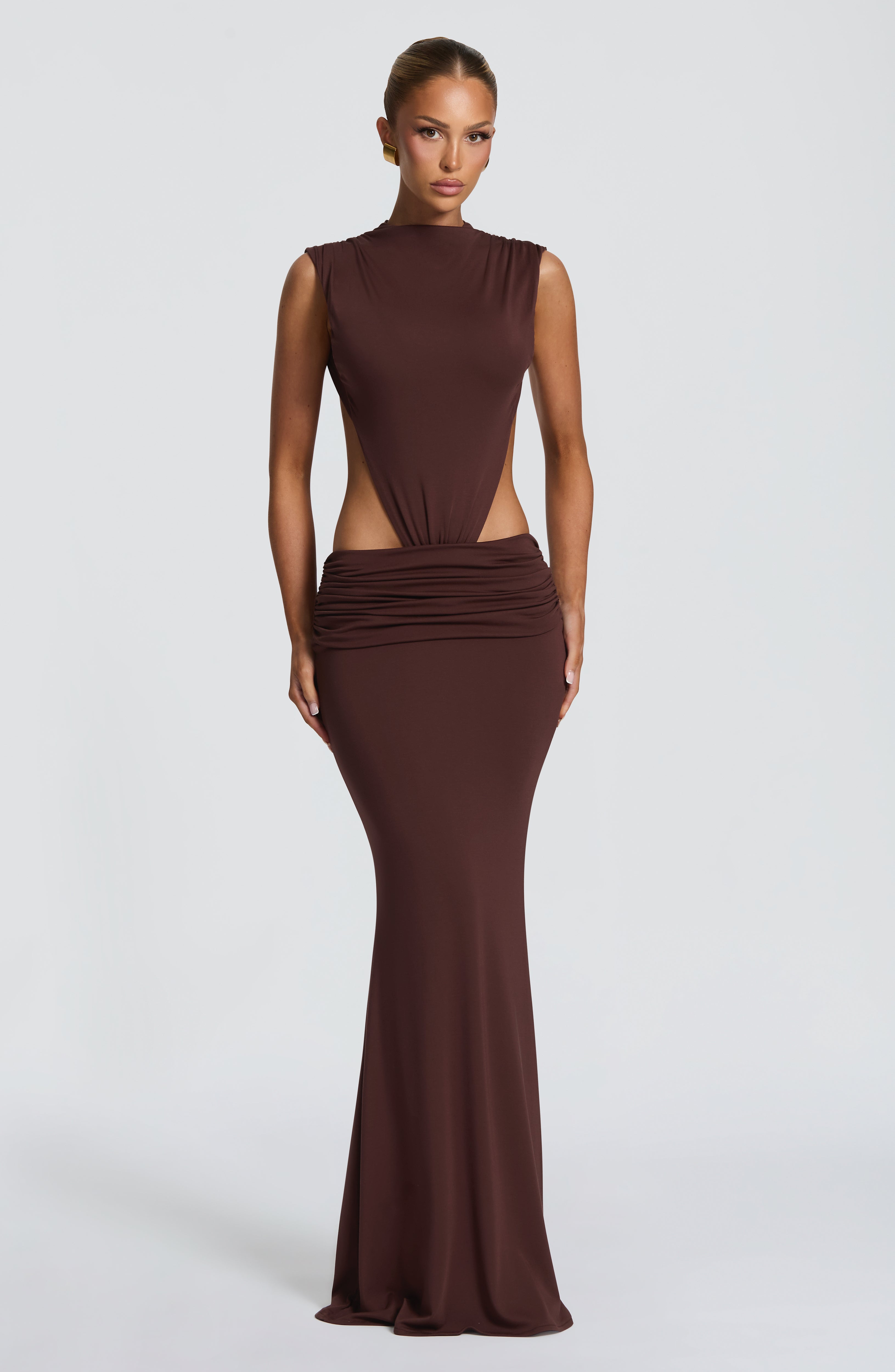 Elsa Maxi Dress - Plum Brown