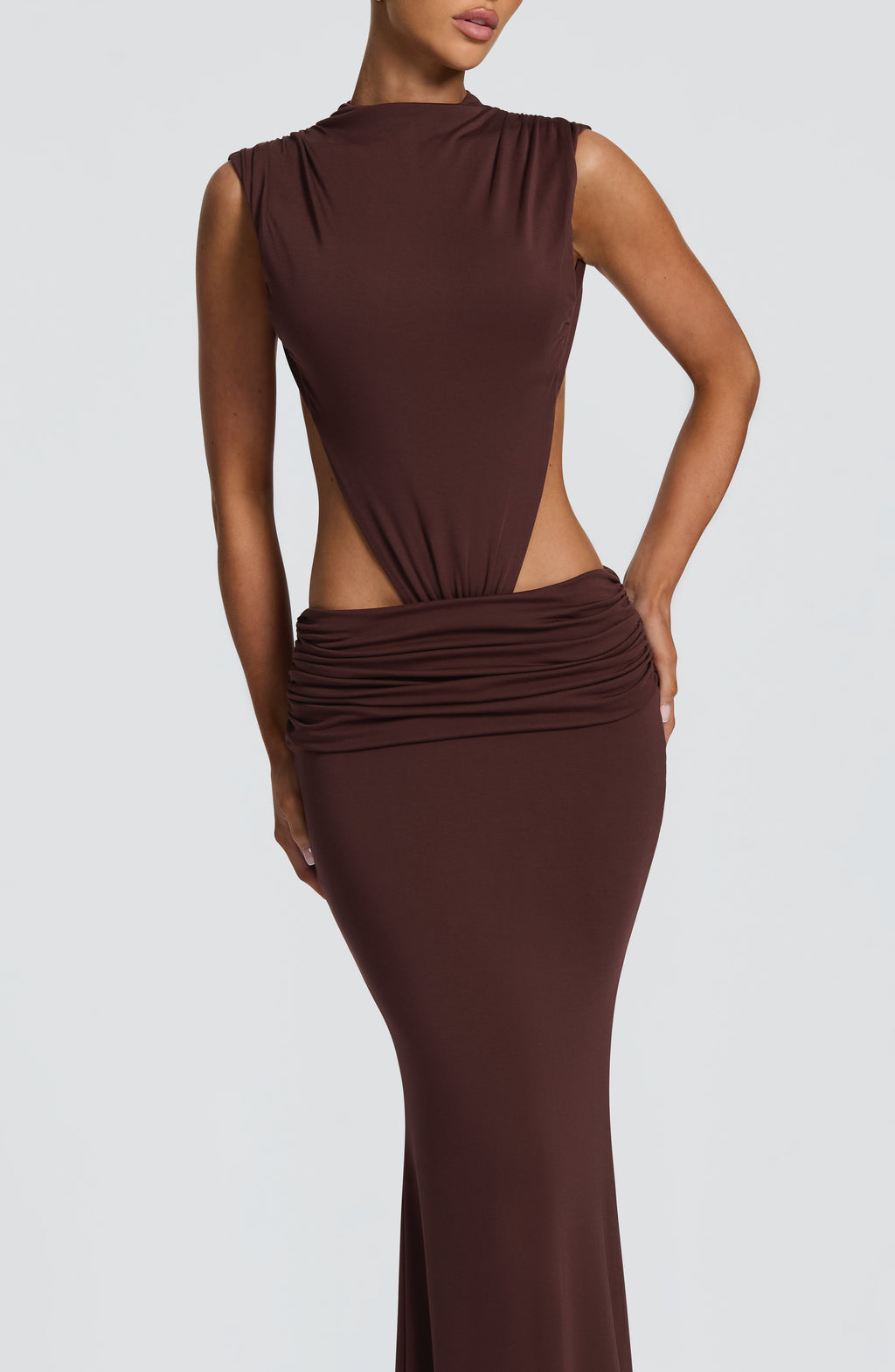 Elsa Maxi Dress - Plum Brown