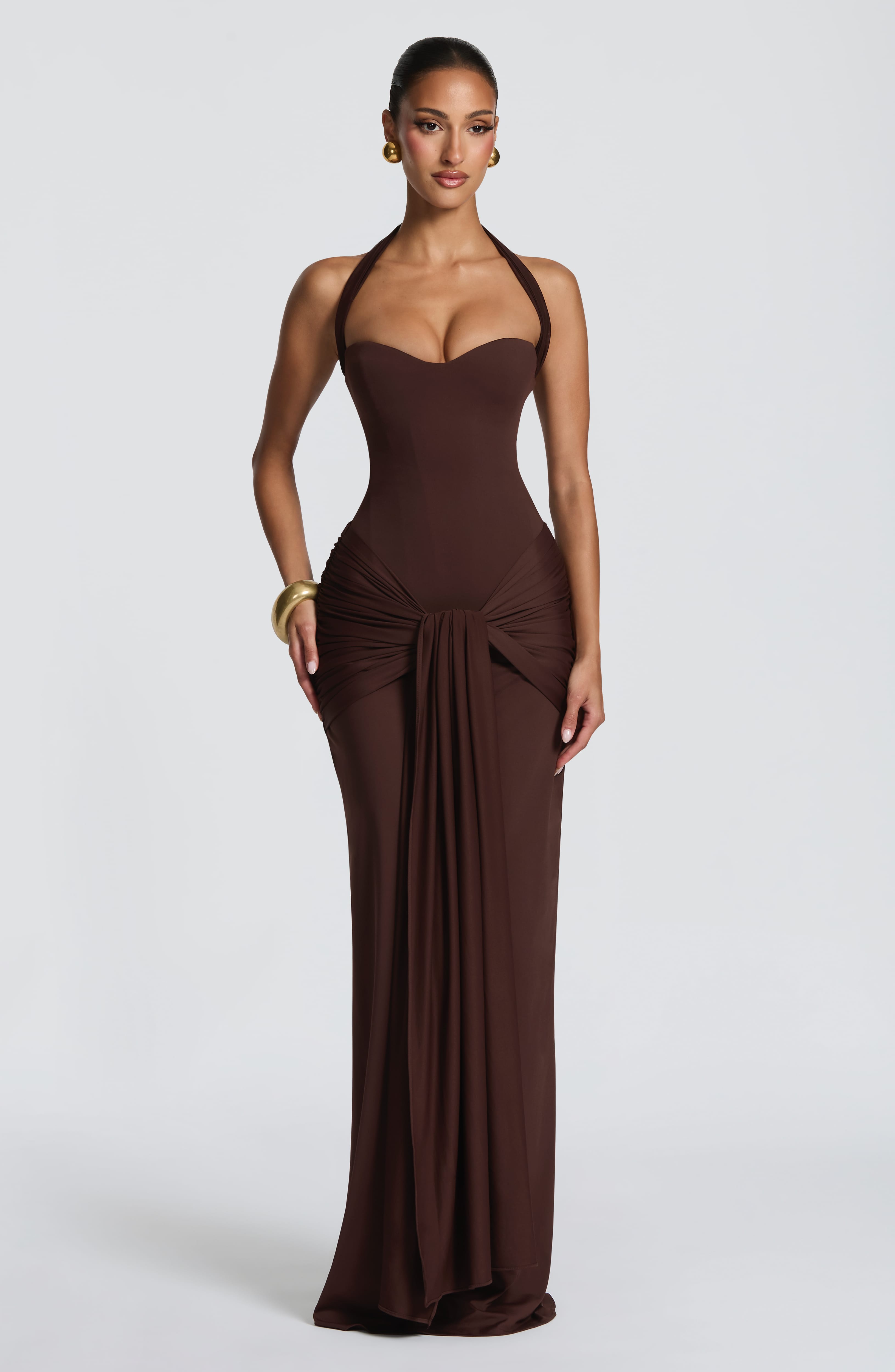Paige Maxi Dress - Plum Brown