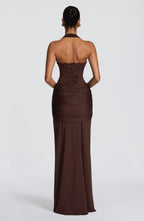 Paige Maxi Dress - Plum Brown