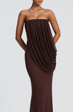 Caroline Maxi Dress - Plum Brown