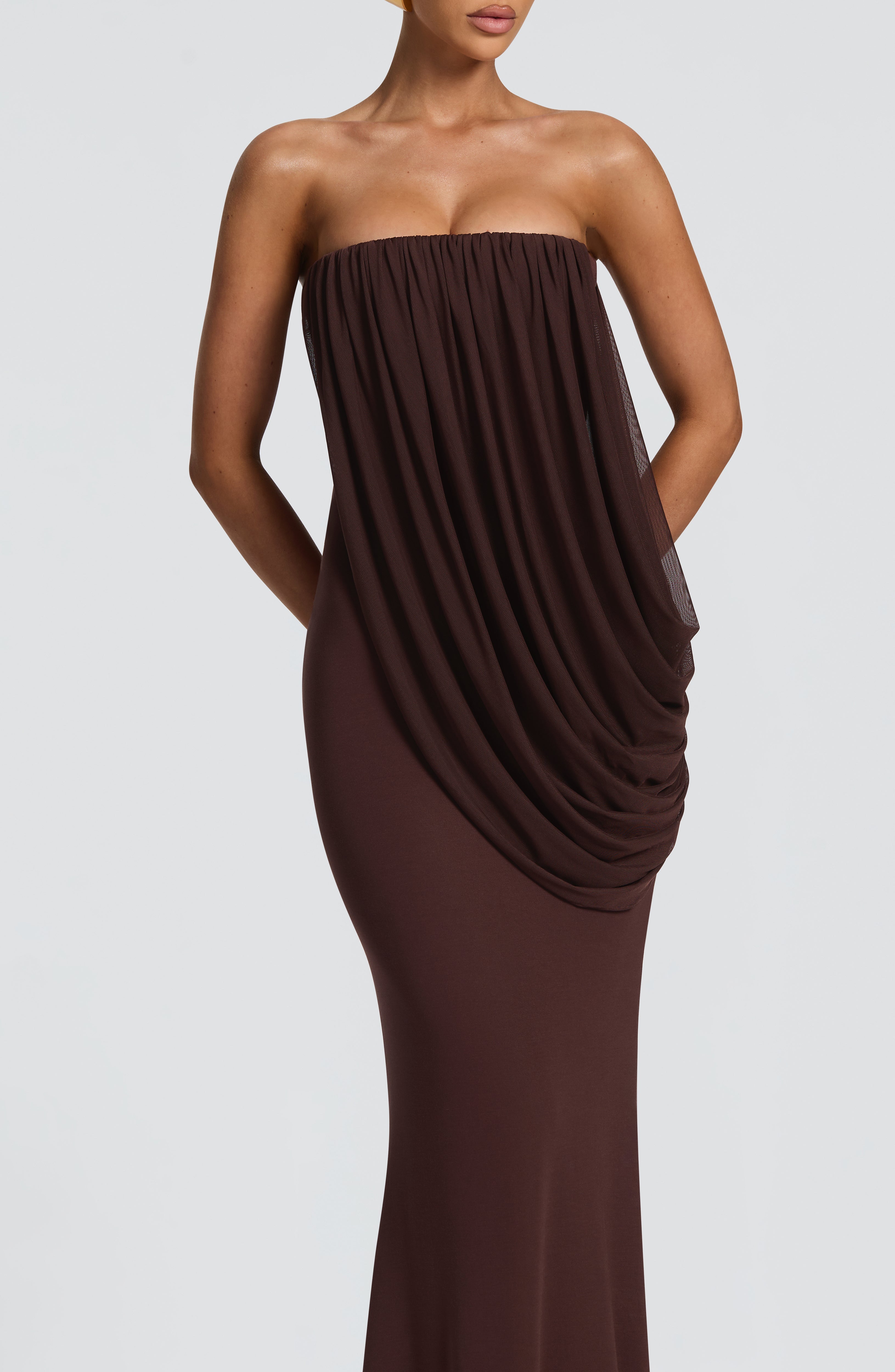 Caroline Maxi Dress - Plum Brown