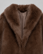 Women's Cropped Faux Fur Jacket | Shawl Collar