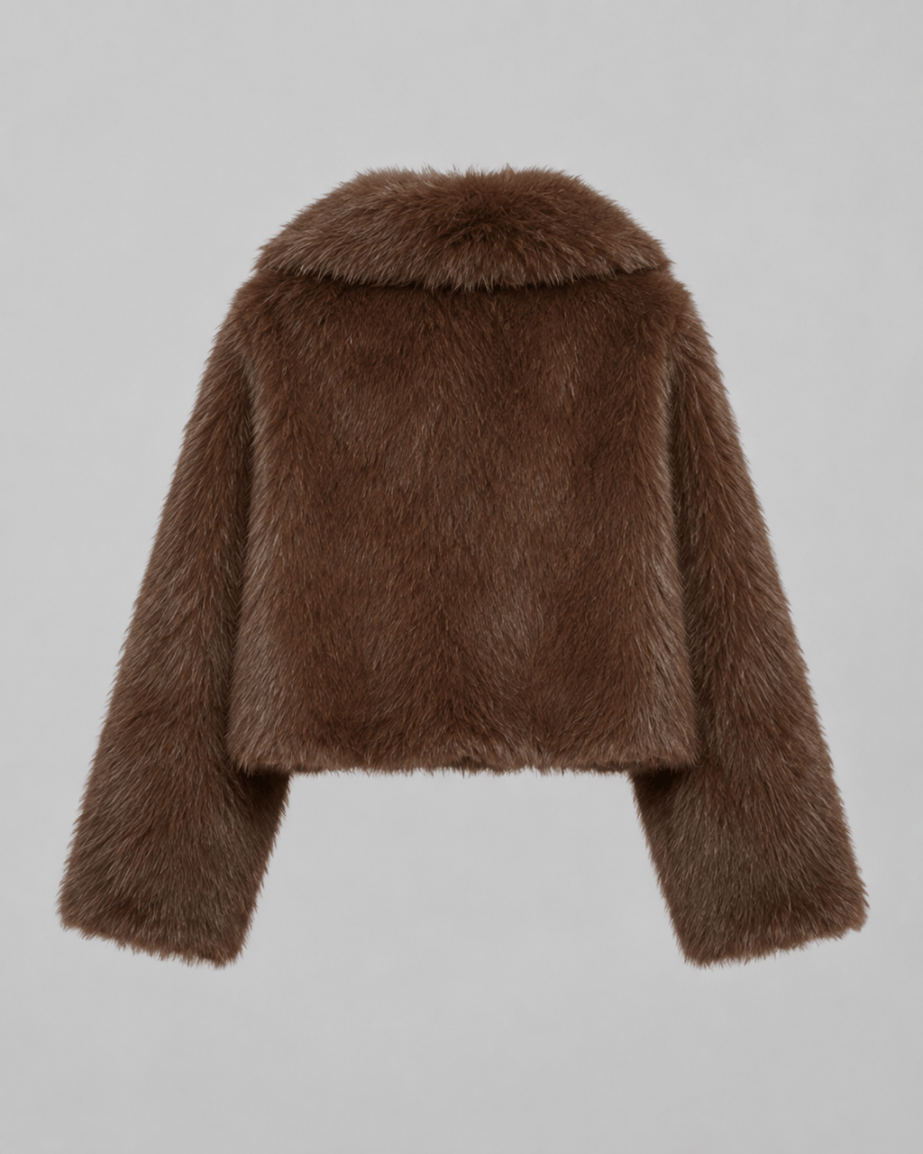 Women's Cropped Faux Fur Jacket | Shawl Collar