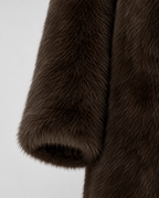Women's Long Faux Fur Coat | Wide Lapel Collar