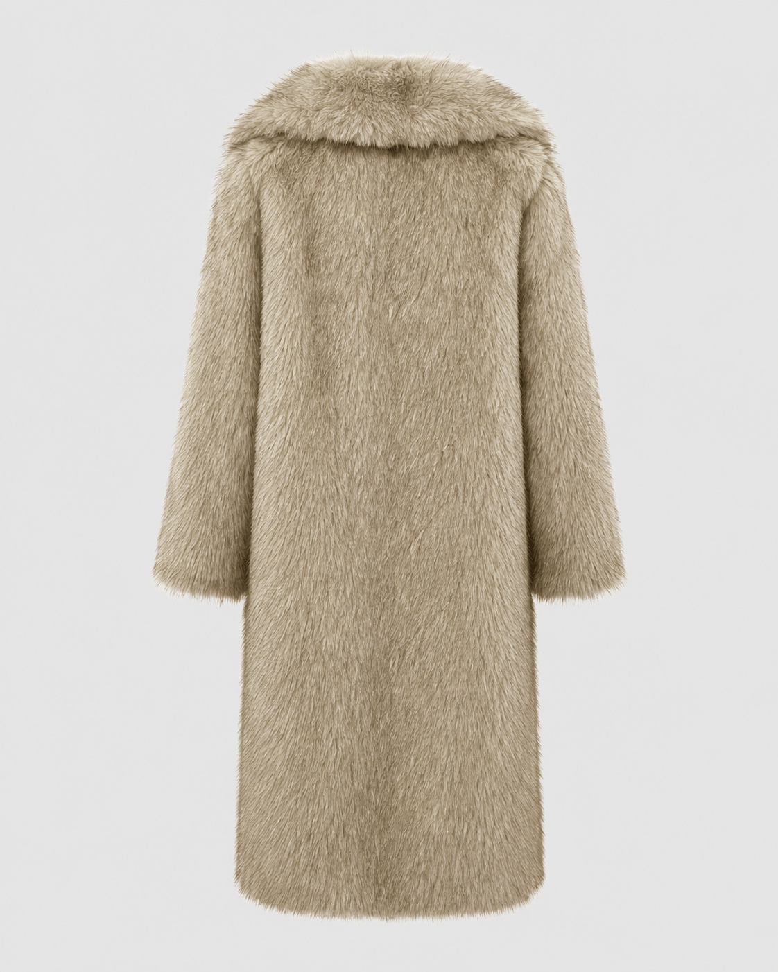 Women's Long Faux Fur Coat | Wide Lapel Collar