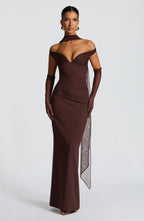 Michaela Maxi Dress - Plum Brown