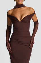 Michaela Maxi Dress - Plum Brown