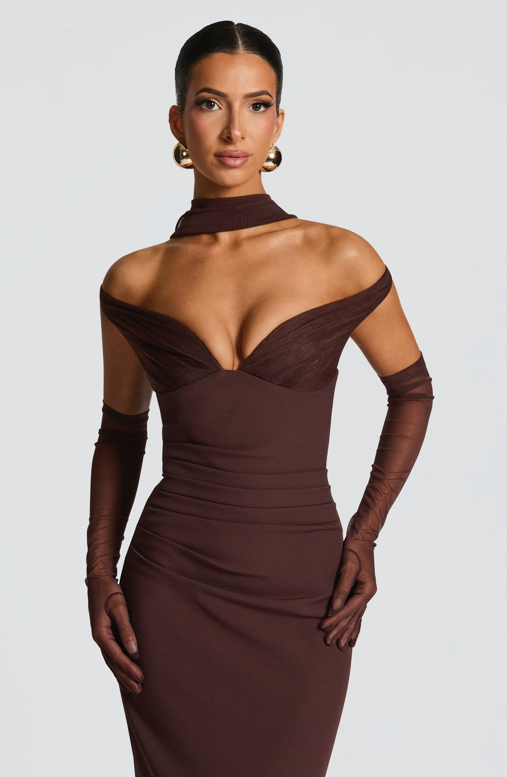 Michaela Maxi Dress - Plum Brown