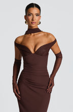 Michaela Maxi Dress - Plum Brown