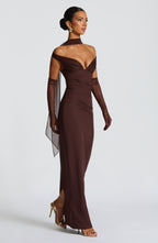 Michaela Maxi Dress - Plum Brown