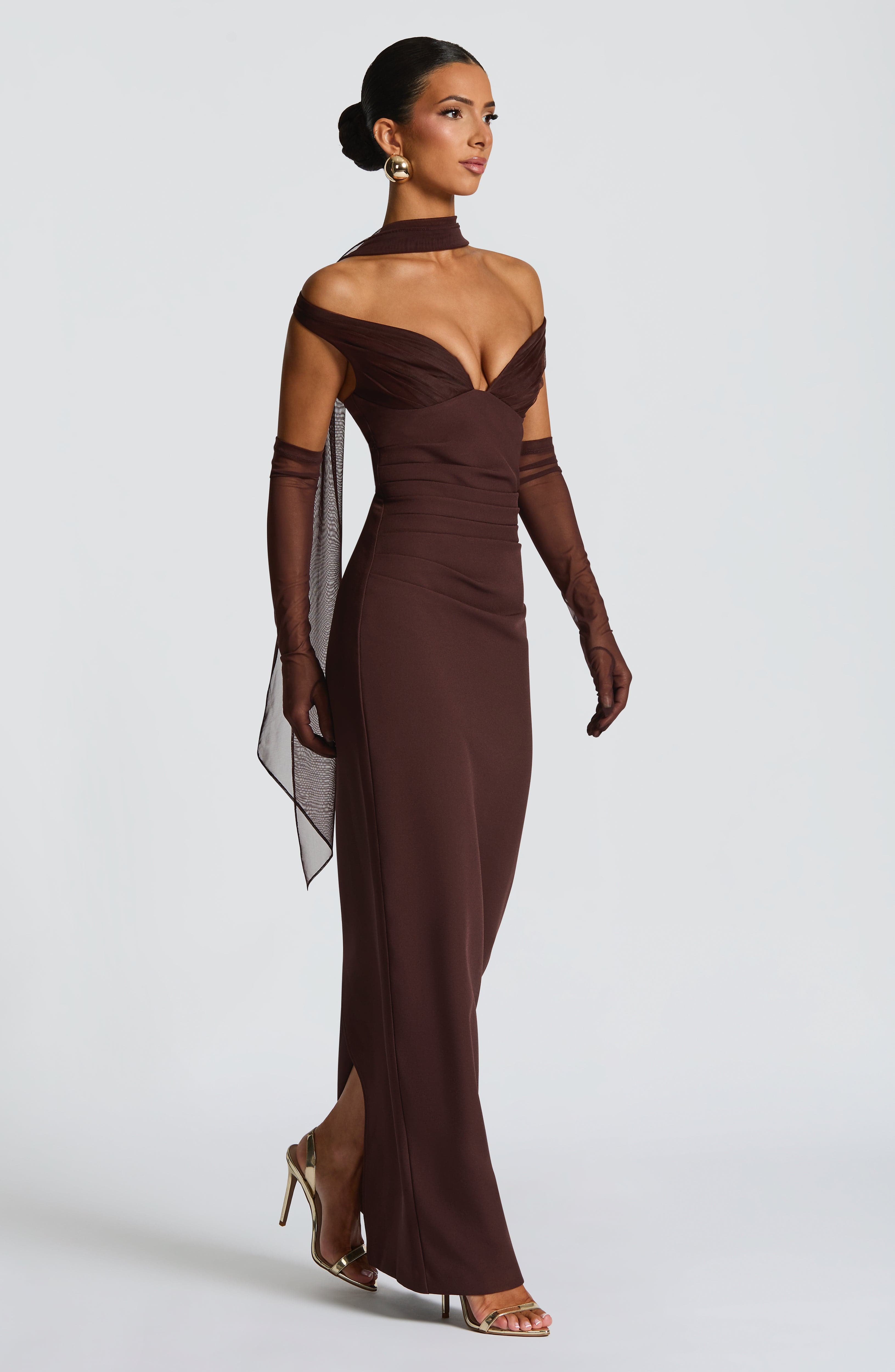 Michaela Maxi Dress - Plum Brown