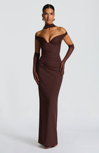 Michaela Maxi Dress - Plum Brown