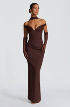 Michaela Maxi Dress - Plum Brown