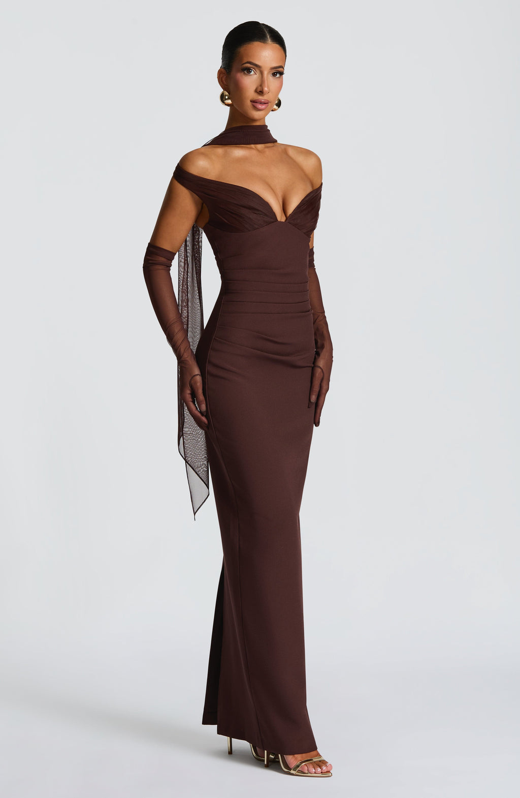 Michaela Maxi Dress - Plum Brown