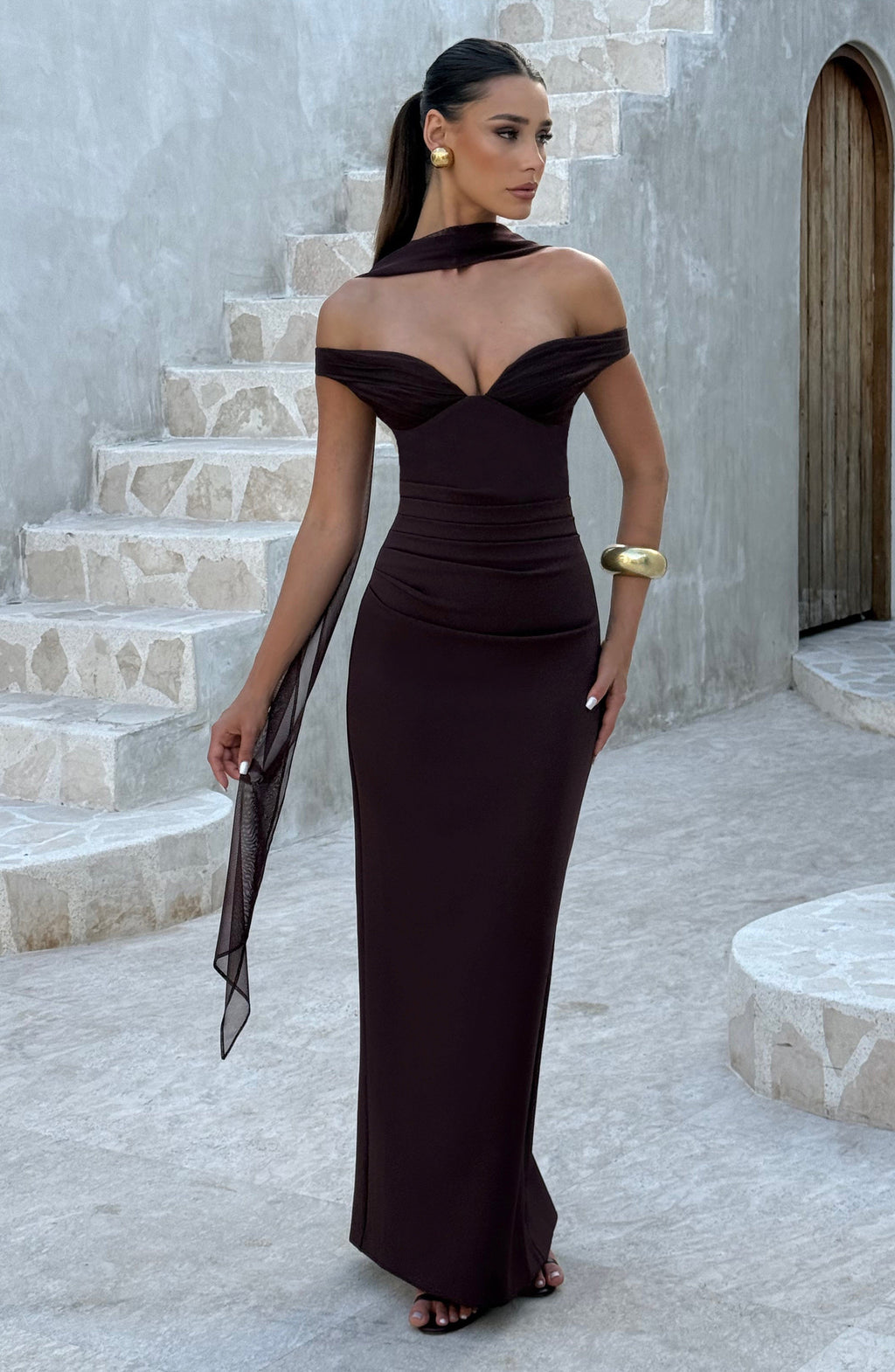 Michaela Maxi Dress - Plum Brown