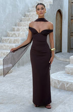 Michaela Maxi Dress - Plum Brown