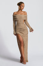 Amber Midi Dress - Beige