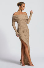 Amber Midi Dress - Beige