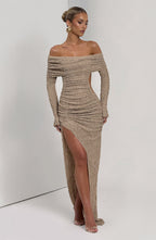 Amber Midi Dress - Beige