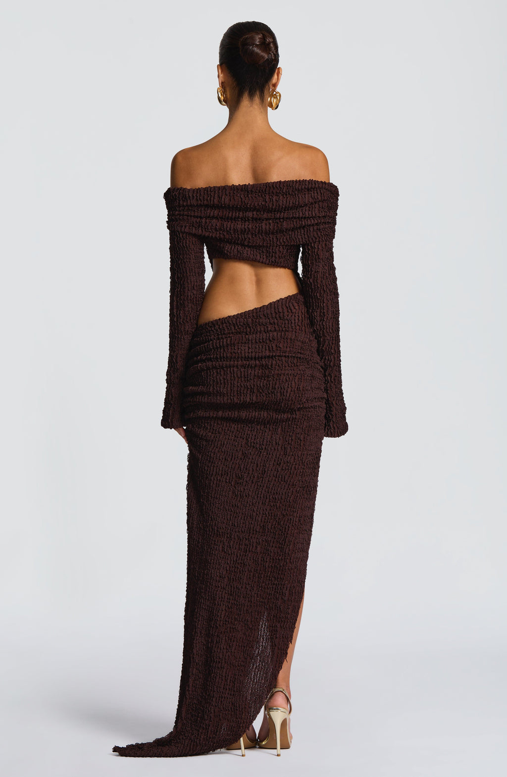 Amber Midi Dress - Plum Brown