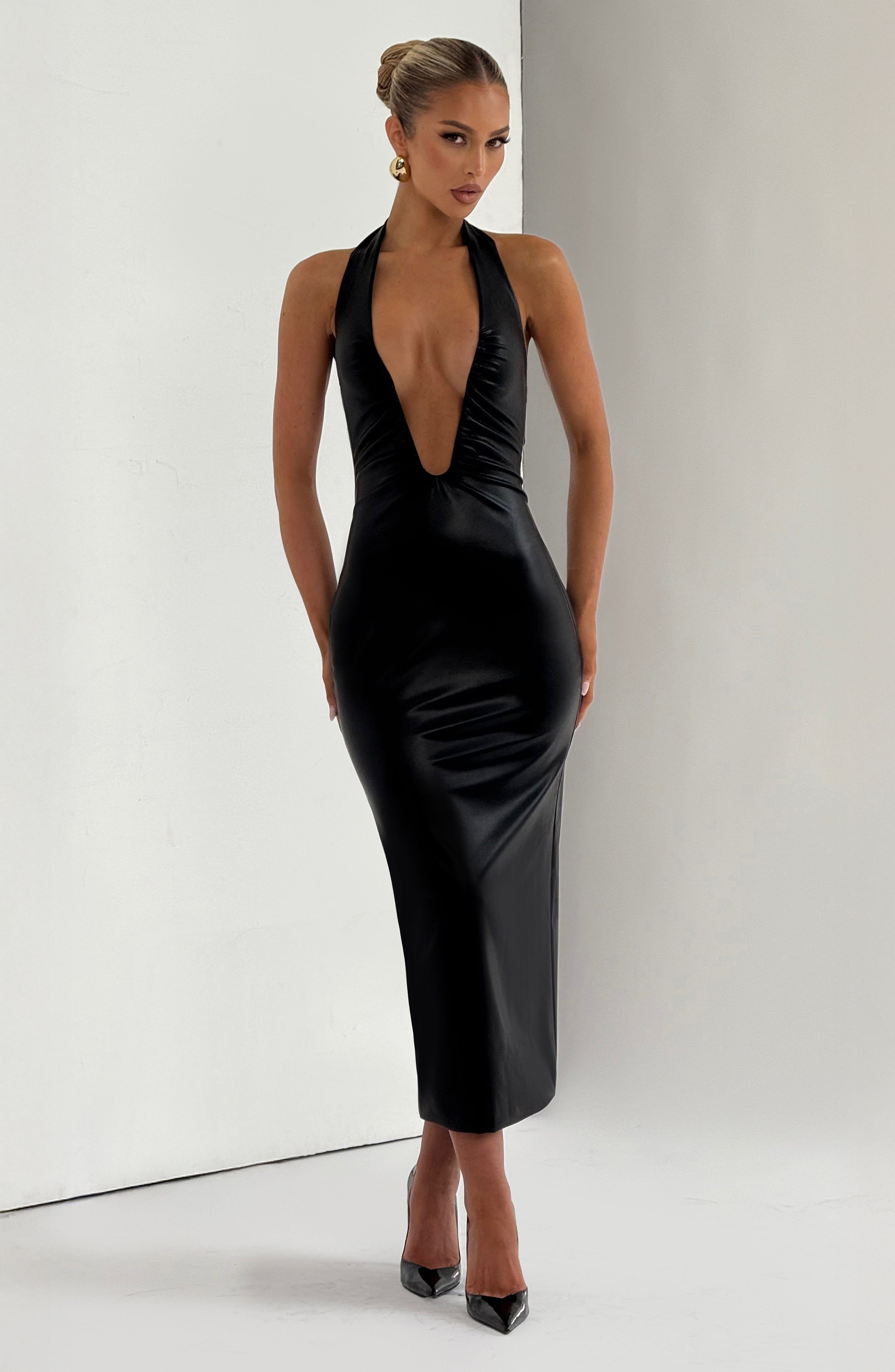 Lisa Midi Dress - Black