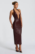 Lisa Midi Dress - Burgundy