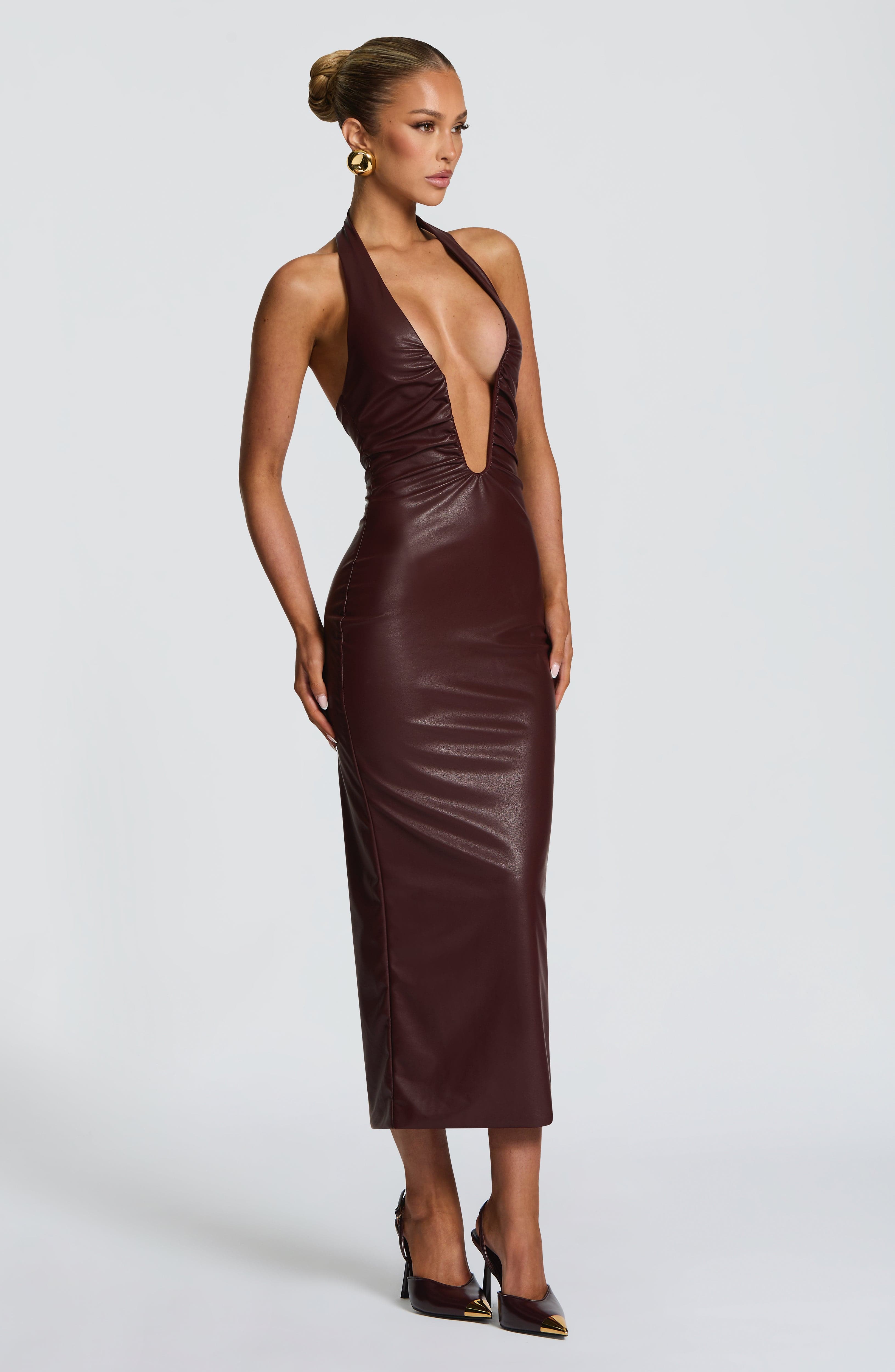 Lisa Midi Dress - Burgundy