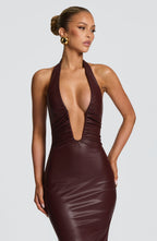 Lisa Midi Dress - Burgundy