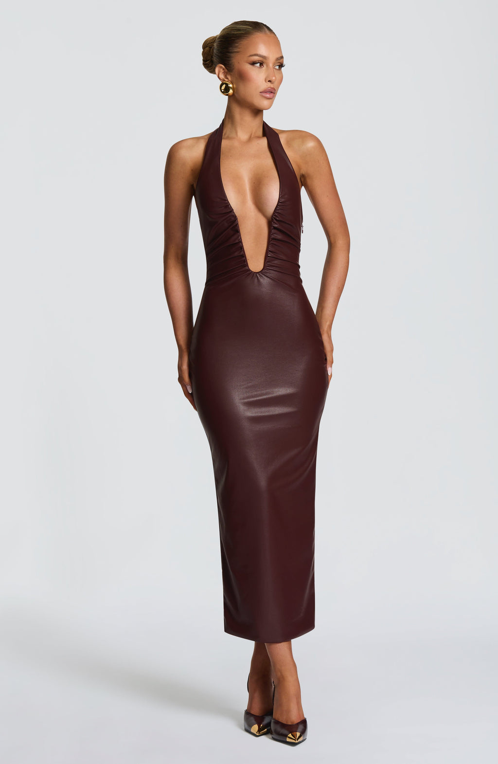 Lisa Midi Dress - Burgundy