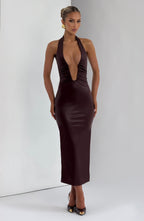 Lisa Midi Dress - Burgundy