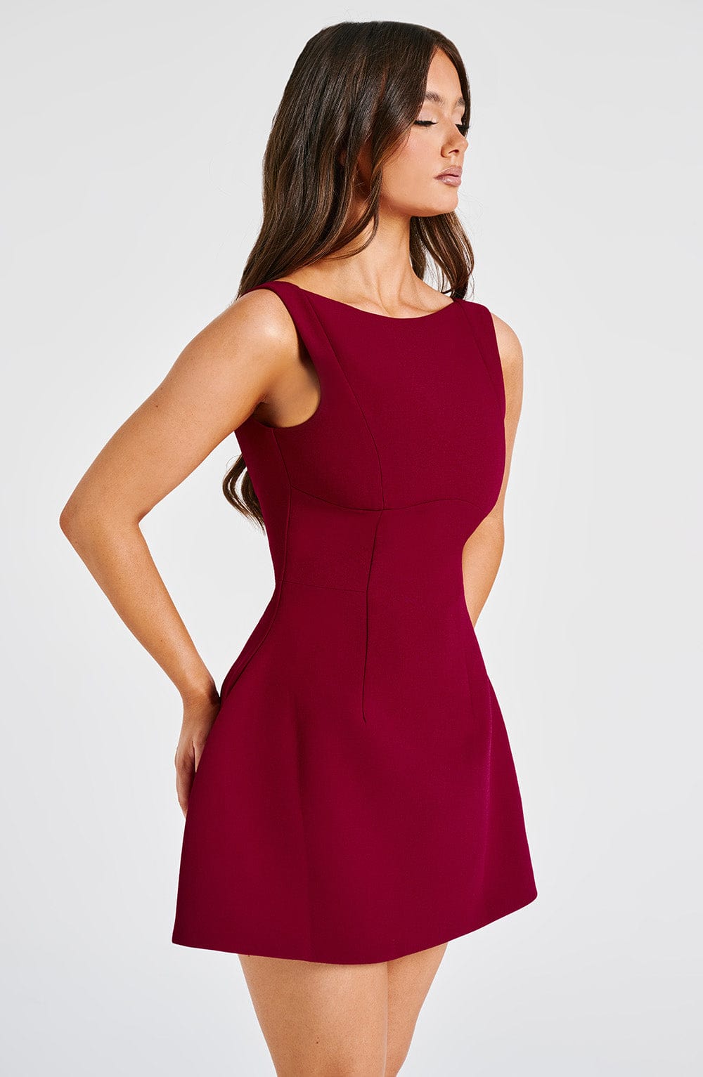 Lisa Mini Dress - Wine