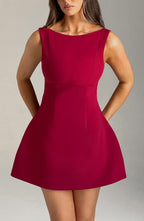 Lisa Mini Dress - Wine