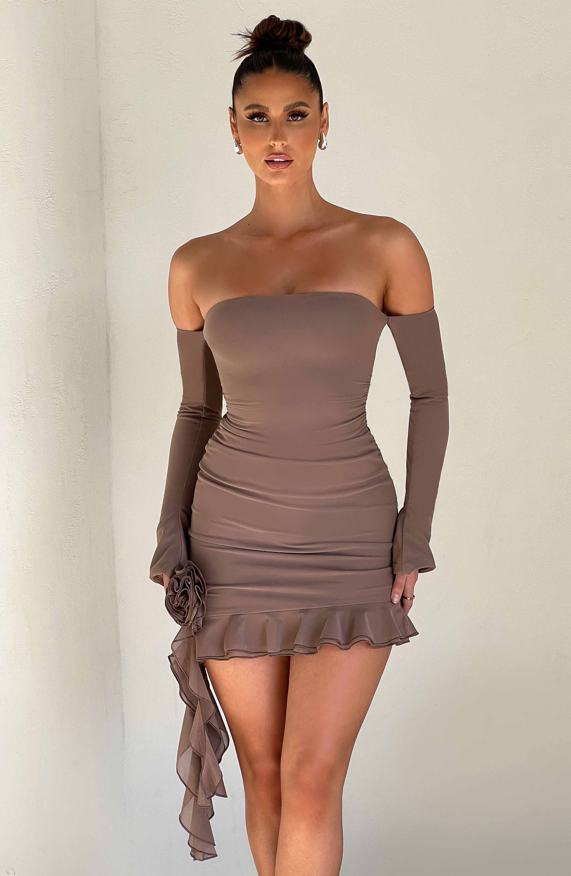 Adele Mini Dress - Chocolate