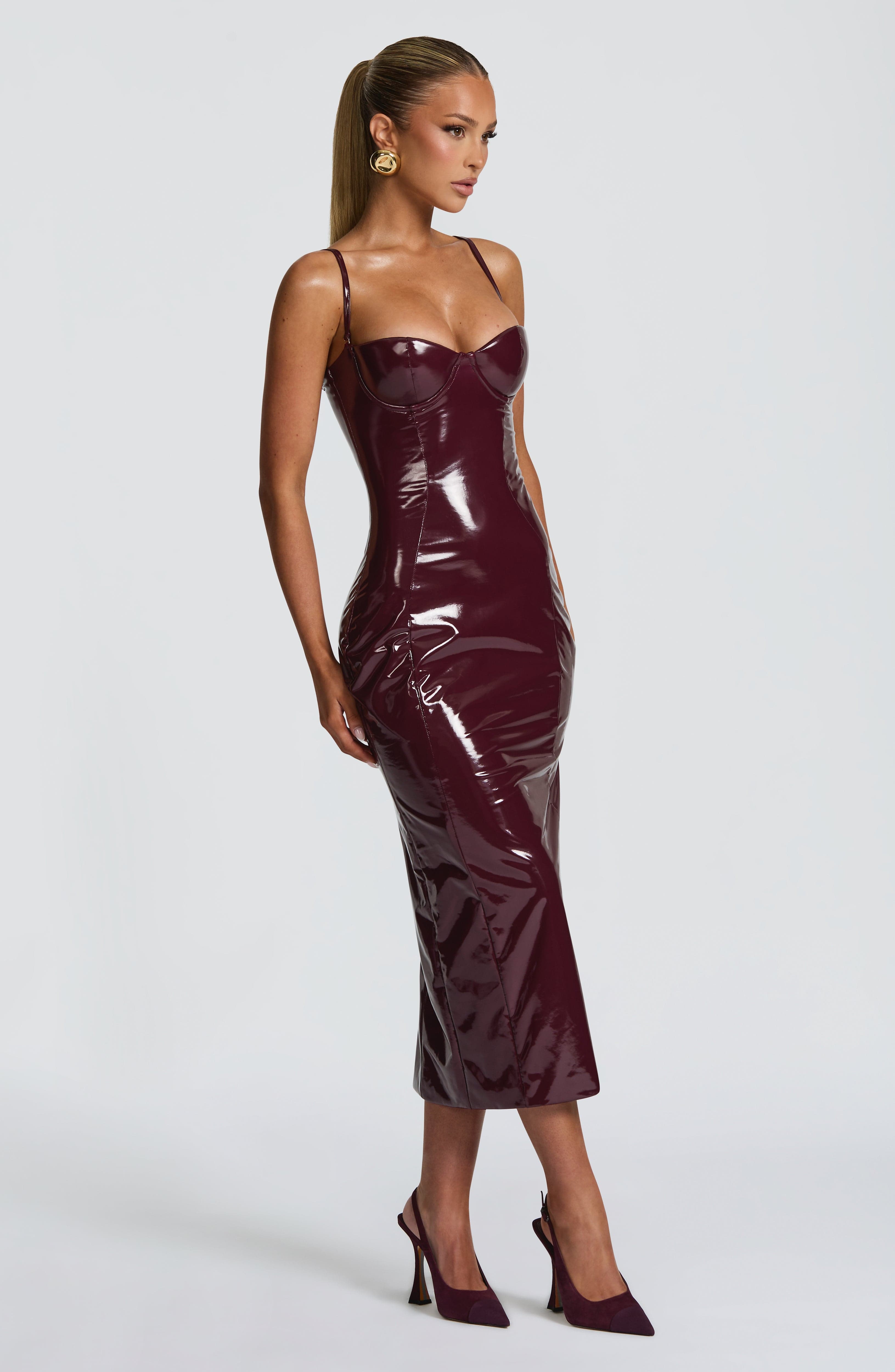 Charlotte Midi Dress - Cherry Lacquer