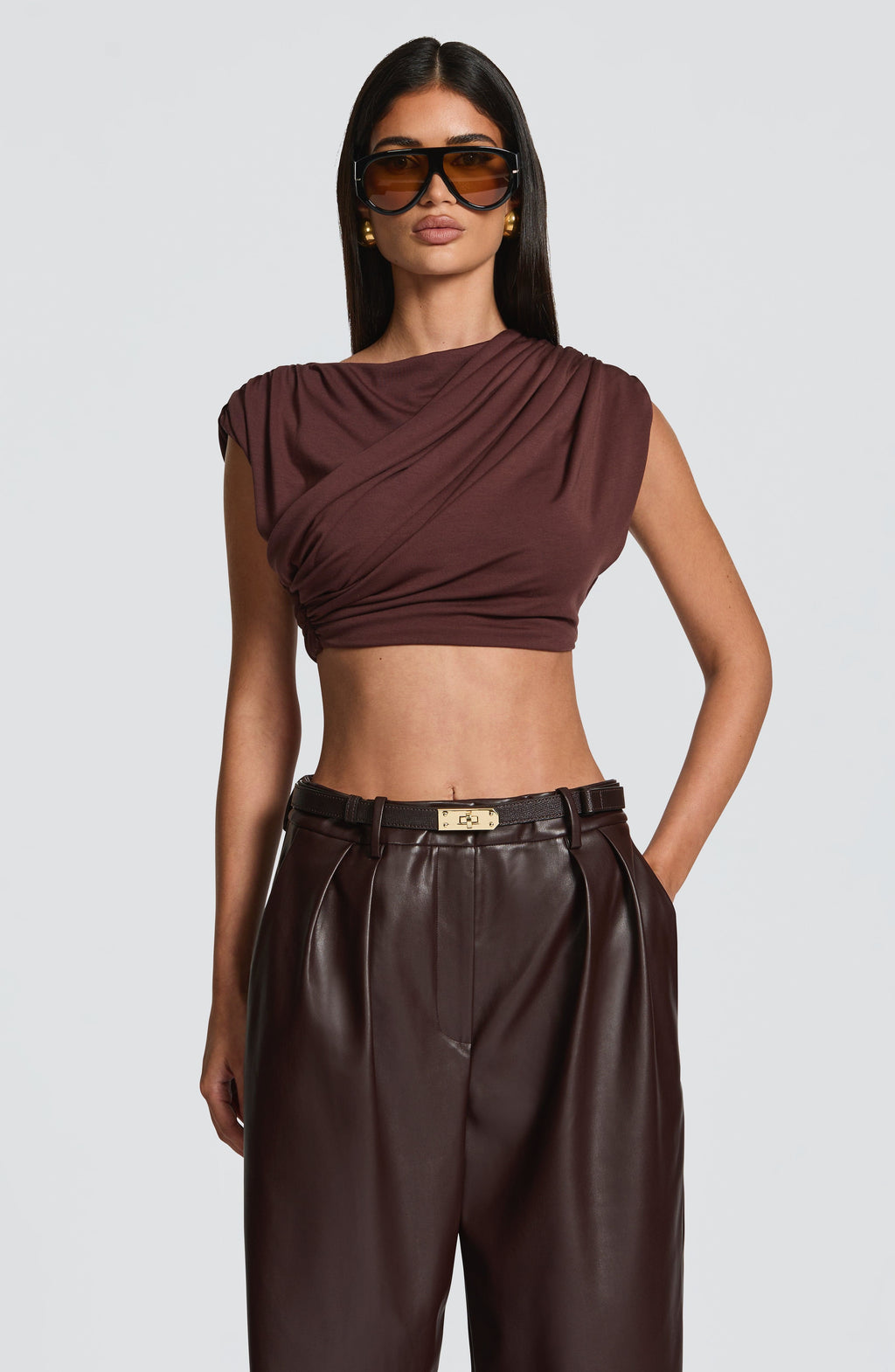 Olivia Top - Plum Brown