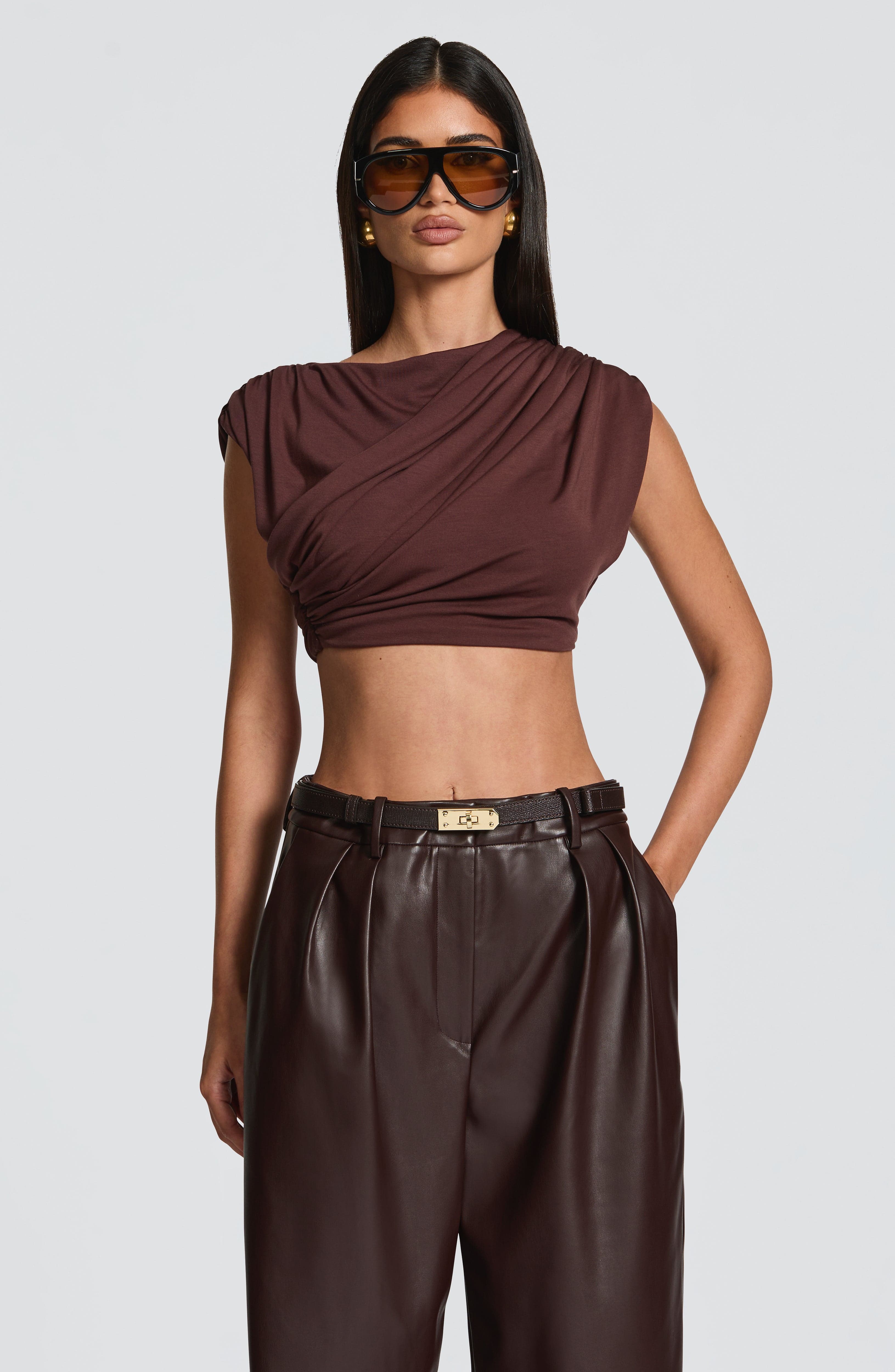 Olivia Top - Plum Brown