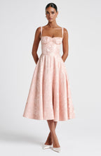 Olivia Midi Dress - Soft Peach