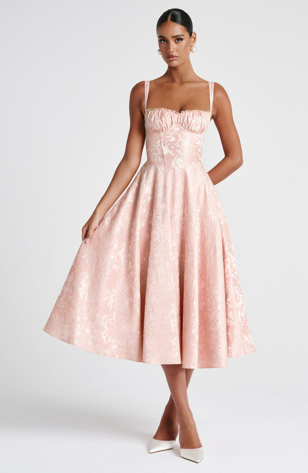 Olivia Midi Dress - Soft Peach