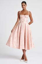 Olivia Midi Dress - Soft Peach