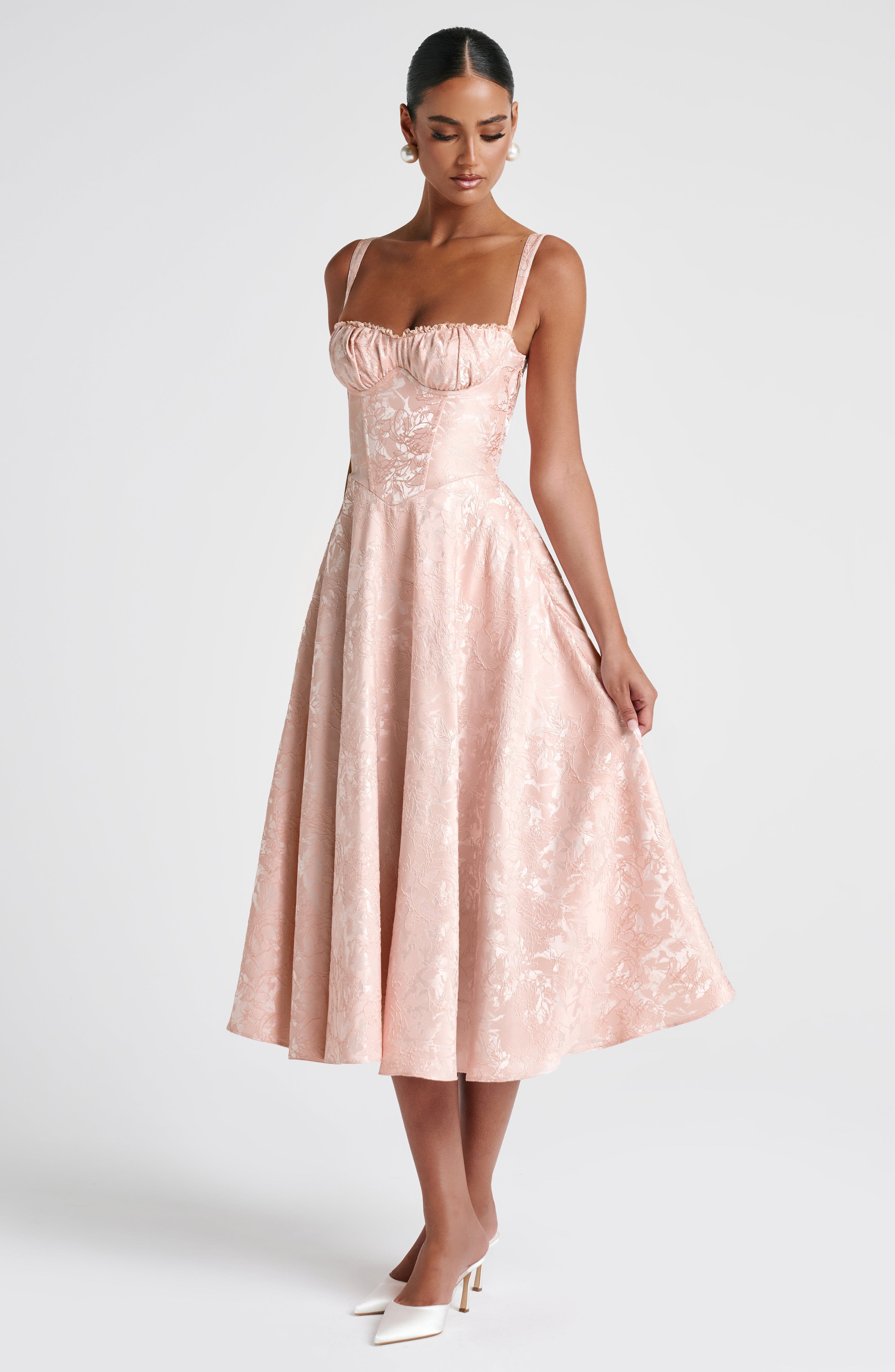 Olivia Midi Dress - Soft Peach