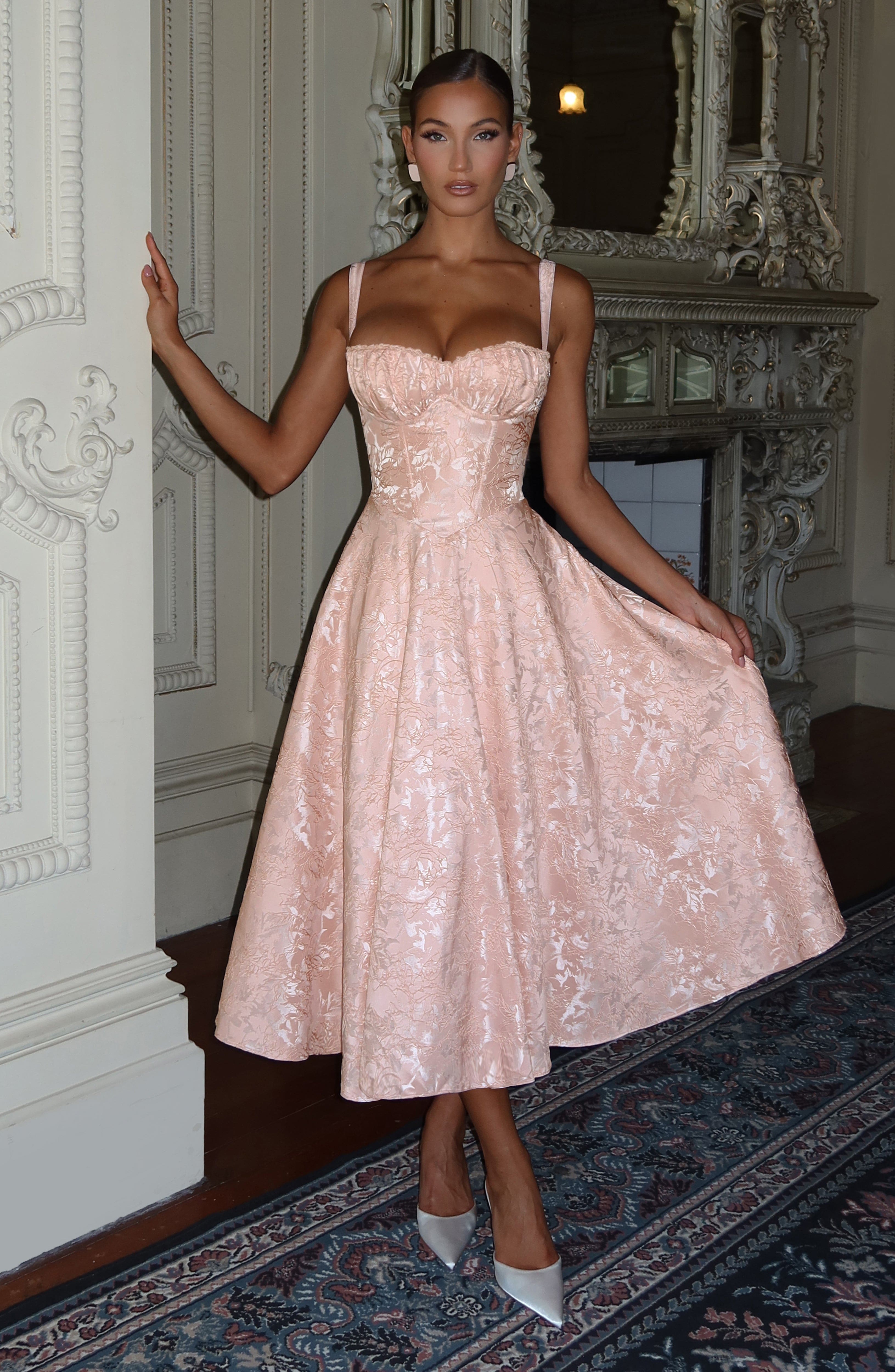 Olivia Midi Dress - Soft Peach