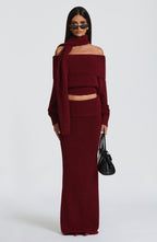 Adele Maxi Skirt - Burgundy