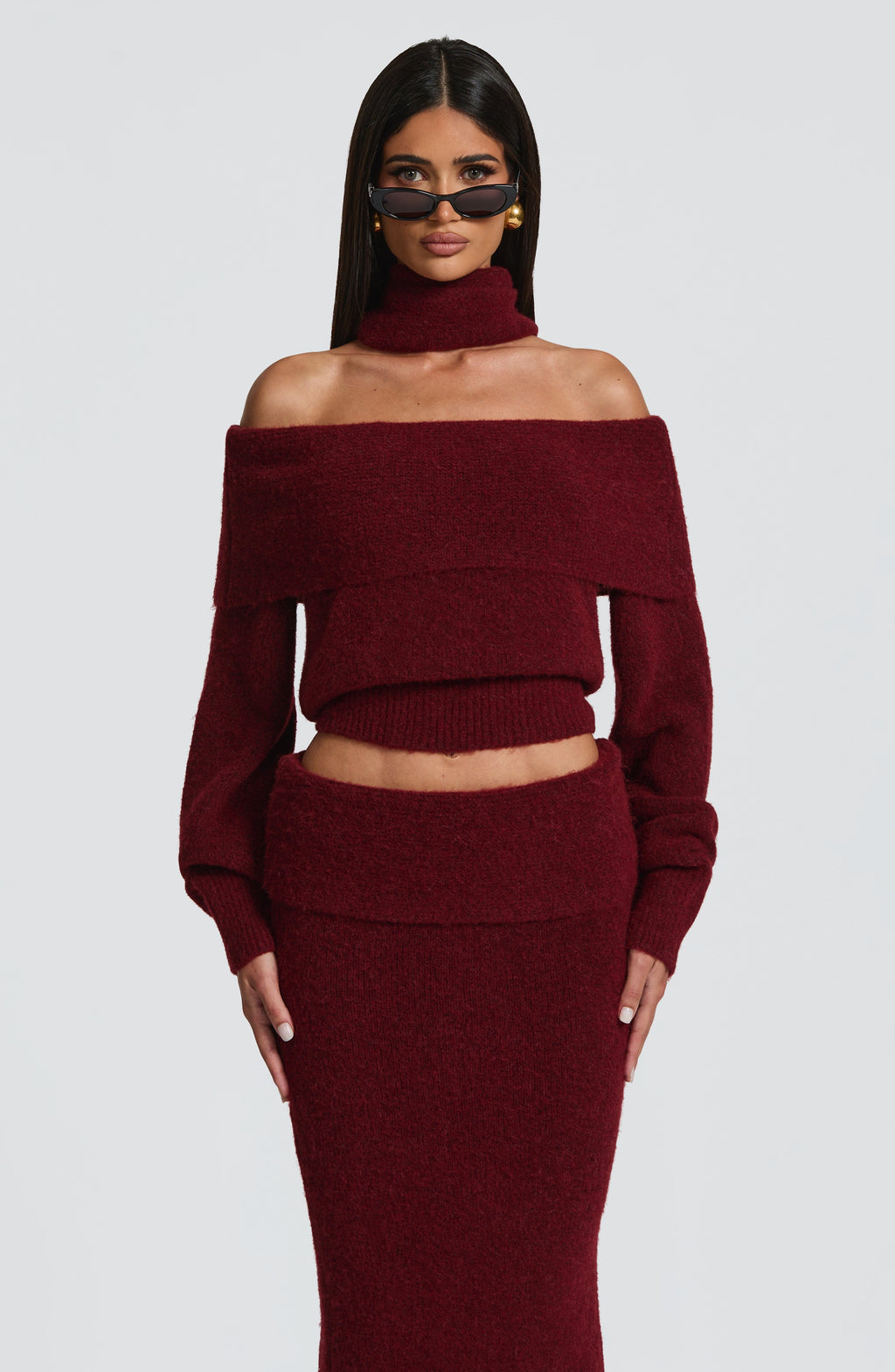 Adele Maxi Skirt - Burgundy