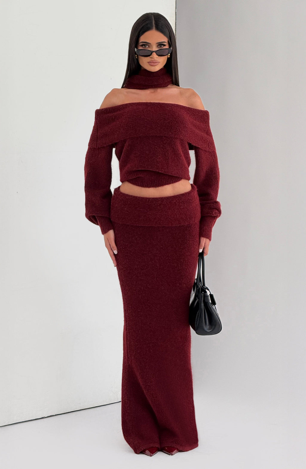 Adele Maxi Skirt - Burgundy