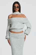 Adele Top - Light Grey Marl