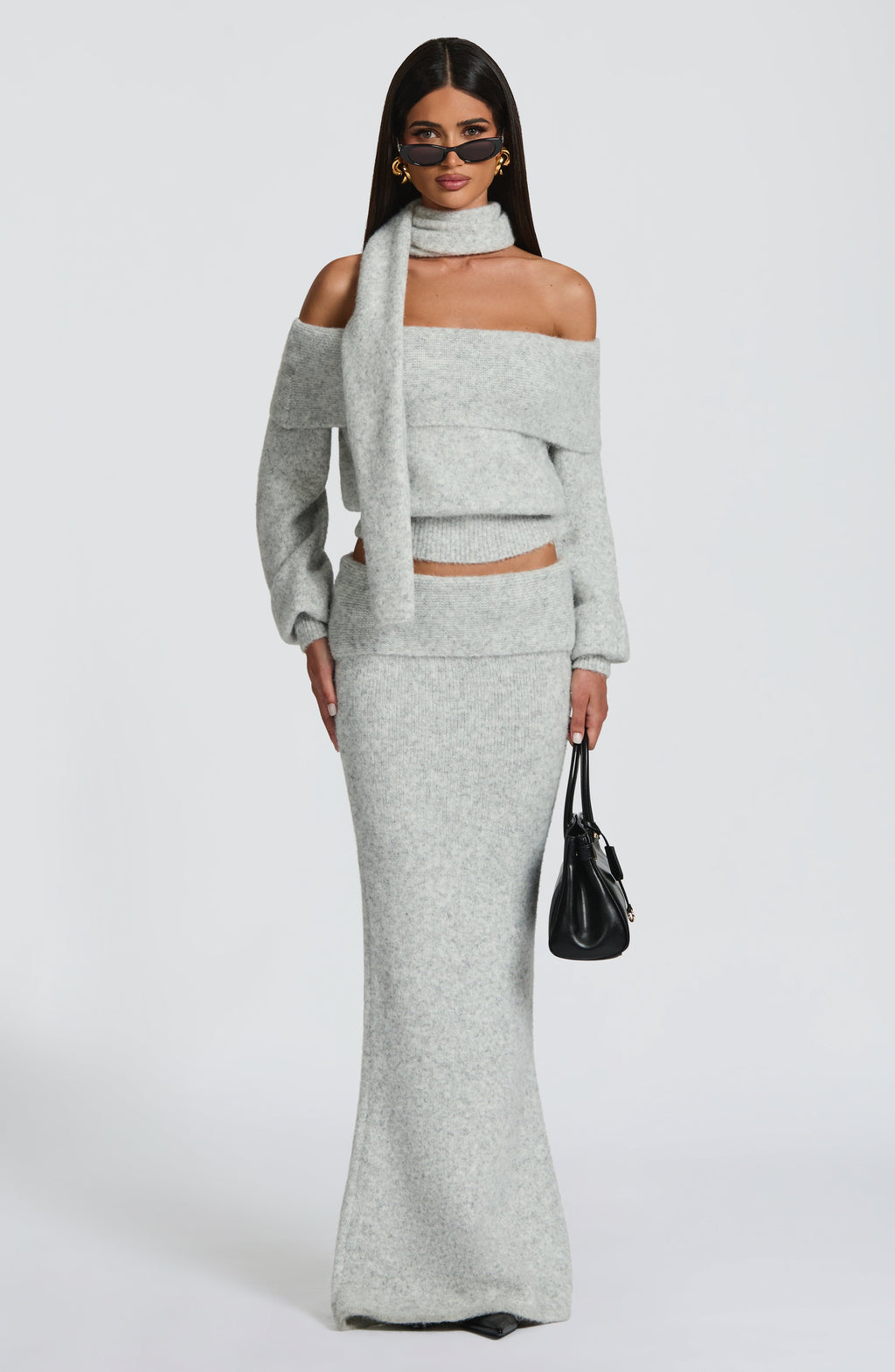 Adele Top - Light Grey Marl